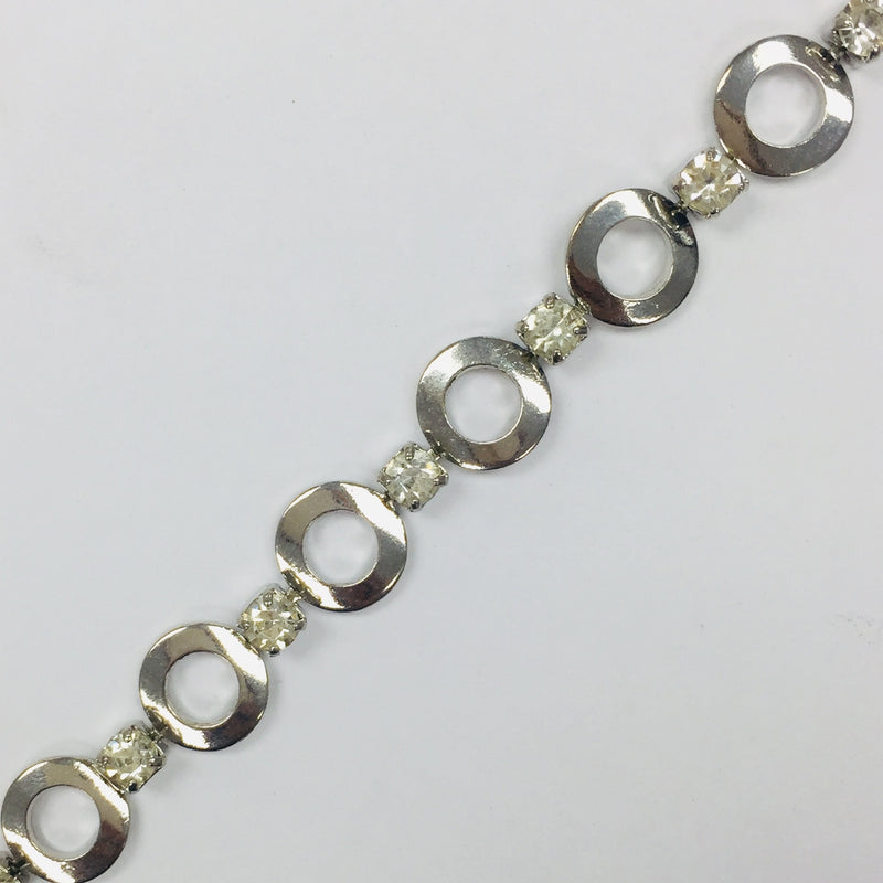 Metal and Diamante Chain - 10mm wide