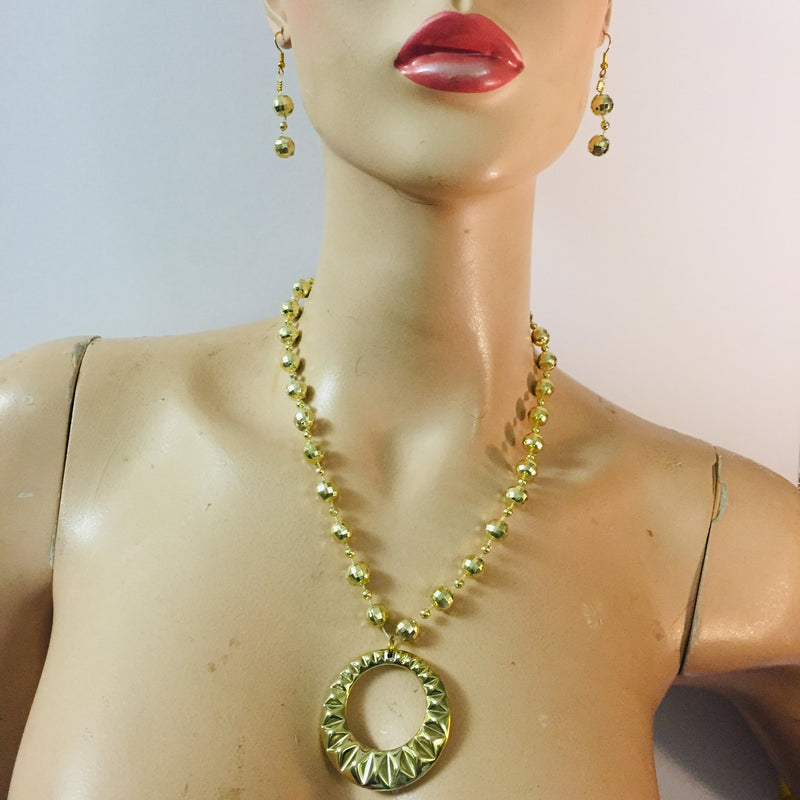 Mardi Gras Necklace and Earring Set