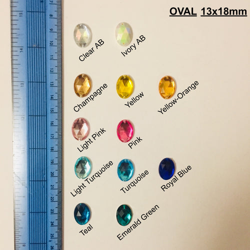 Oval 13x18mm Acrylic stones