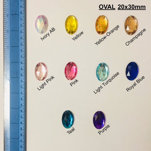 Oval 20x30mm Acrylic stones