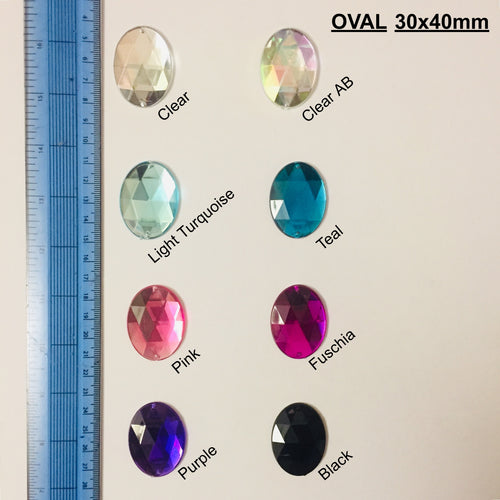 Oval 30x40mm Acrylic stones