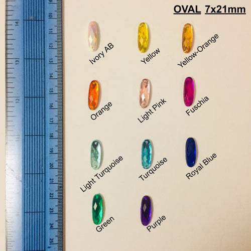 Oval 7x21mm Acrylic stones