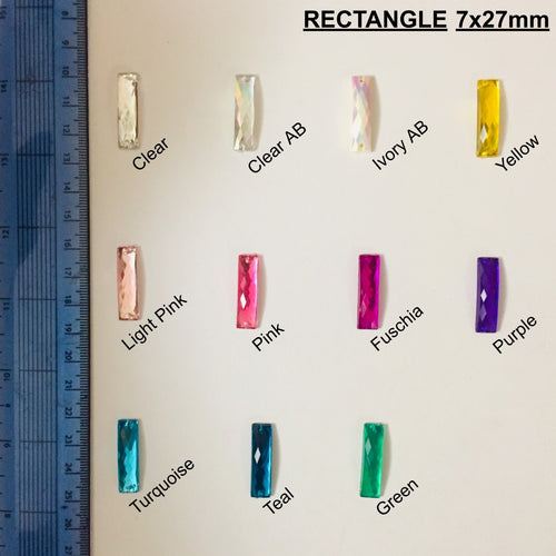 Rectangle 7x27mm Acrylic stones