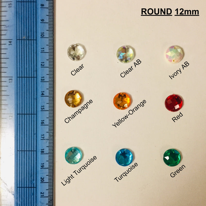 Round 12mm Acrylic stones