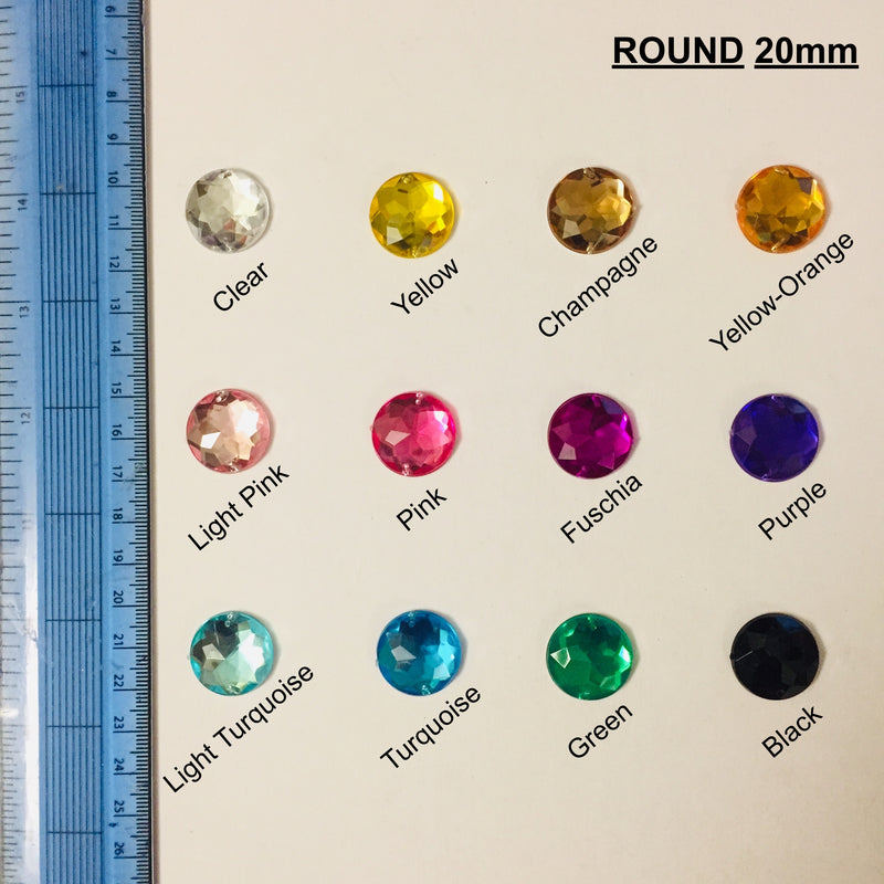 Round 20mm Acrylic stones