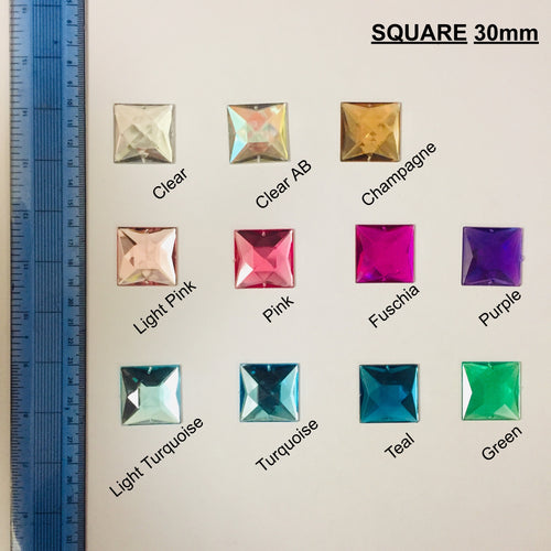 Square 30mm Acrylic stones