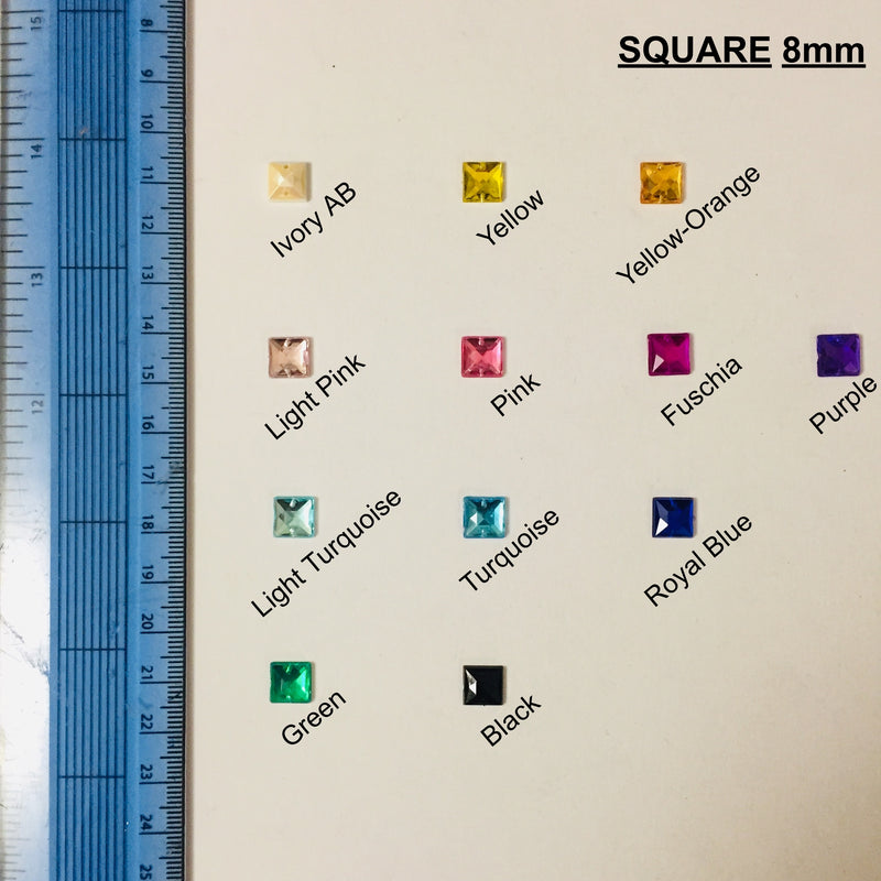 Square 8mm Acrylic stones