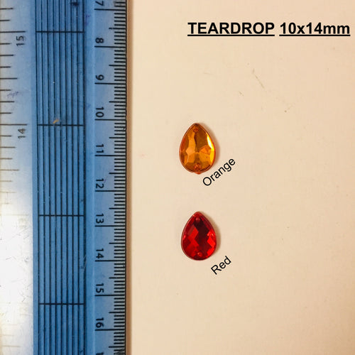 Teardrop 10x14mm Acrylic stones